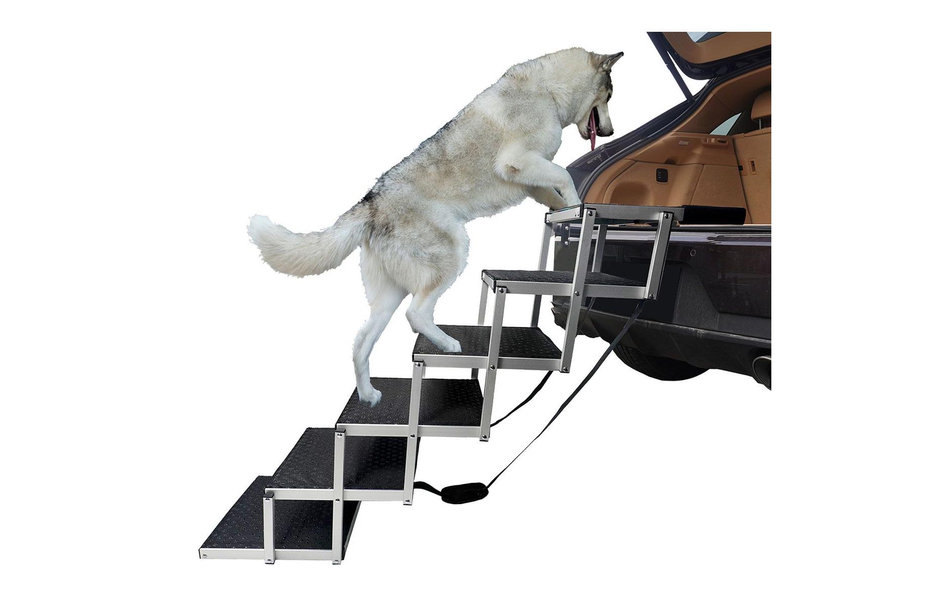 Hundetreppe, 6 Stufen, Aluminium<br>Treppe für Hunde