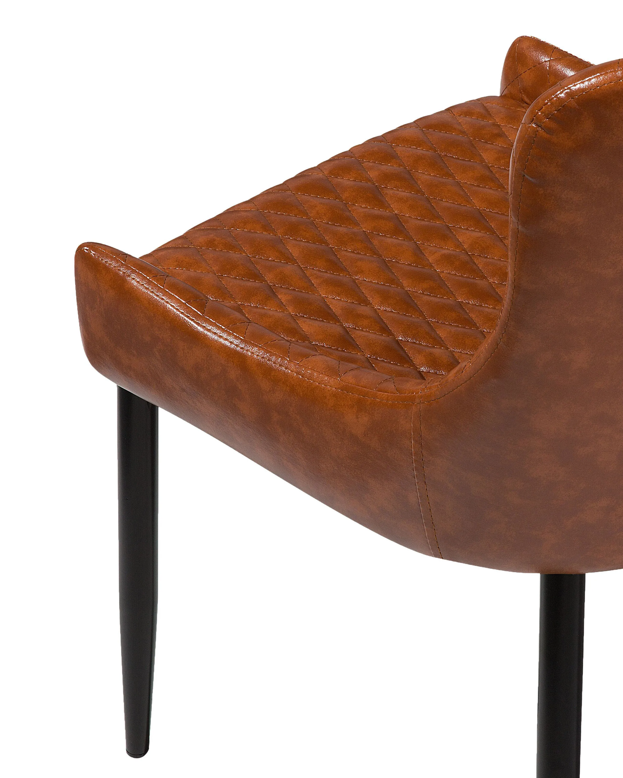 Set van 2 eetkamerstoelen SOLANO Kunstleer Goudbruin
