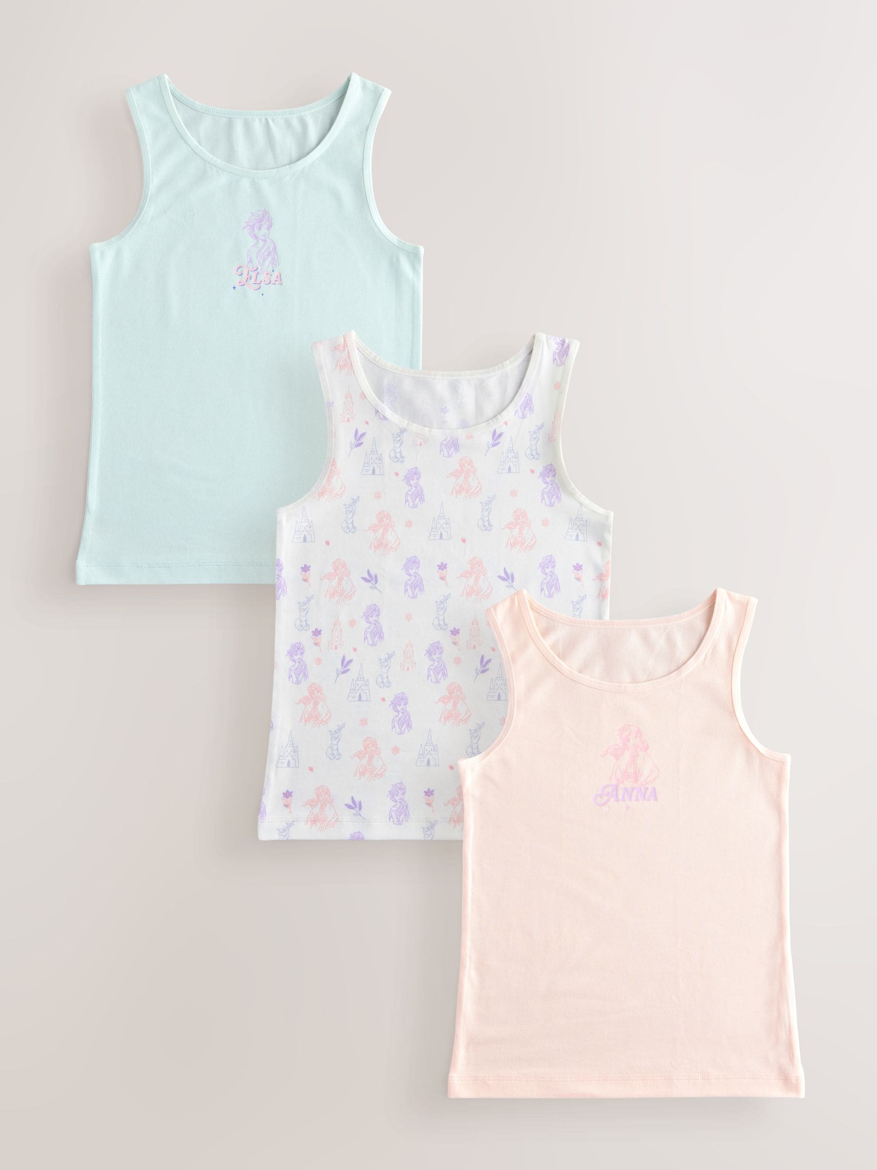 Wit/blauw - Frozen Disney hemdjes 3 stuks (1,5-10jr)