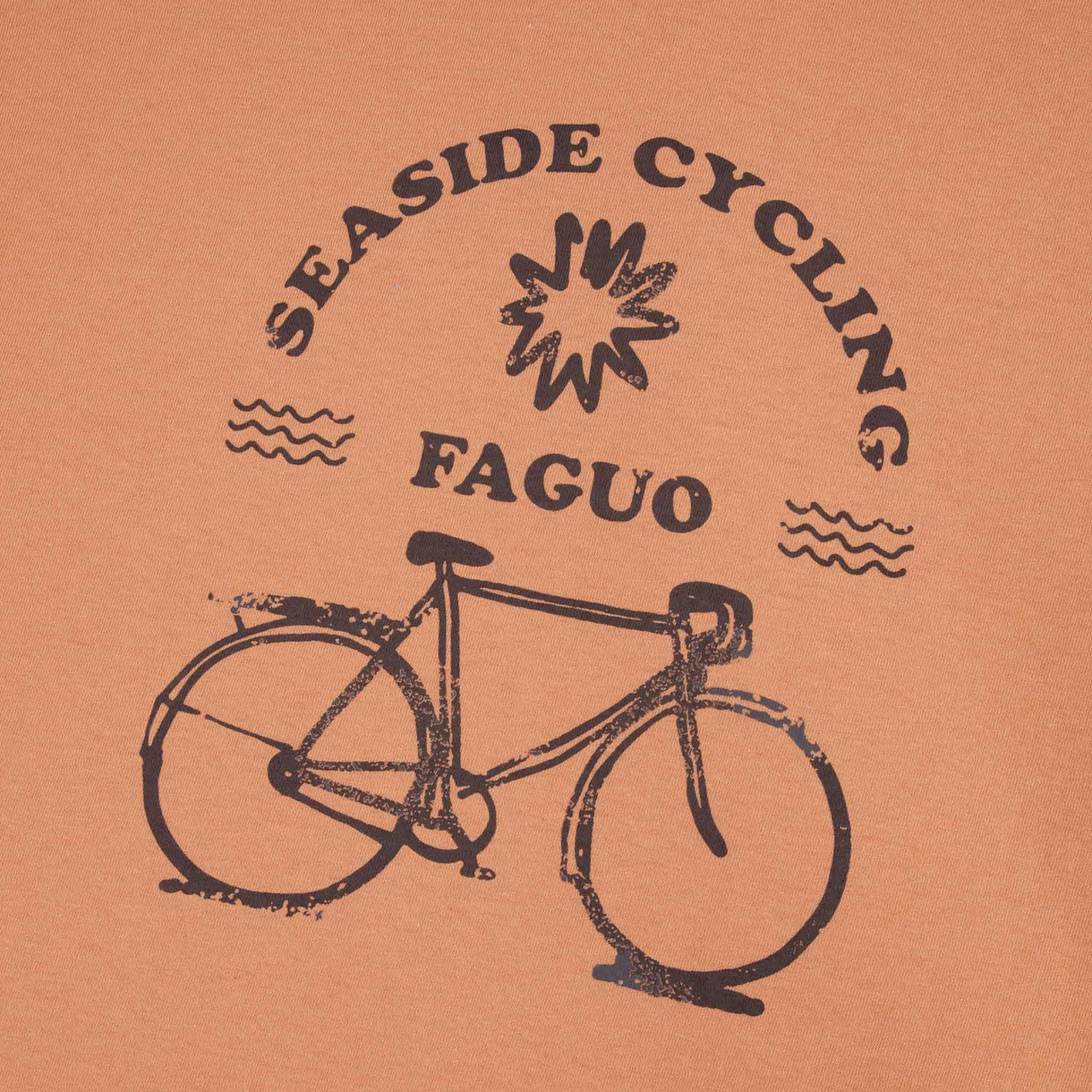 T-shirt orange vélo coton et coton recyclé - modèle arcy