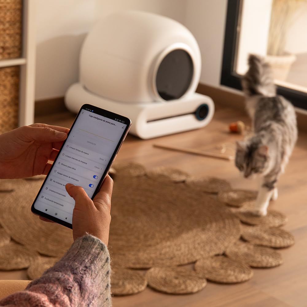 Cecotec Bac à Litière Autonettoyant pour Chats Pumba 8500 CleanKitty Smart. Triple Système de Désodorisation, Contrôle Via WiFi et Écran, Silencieux e