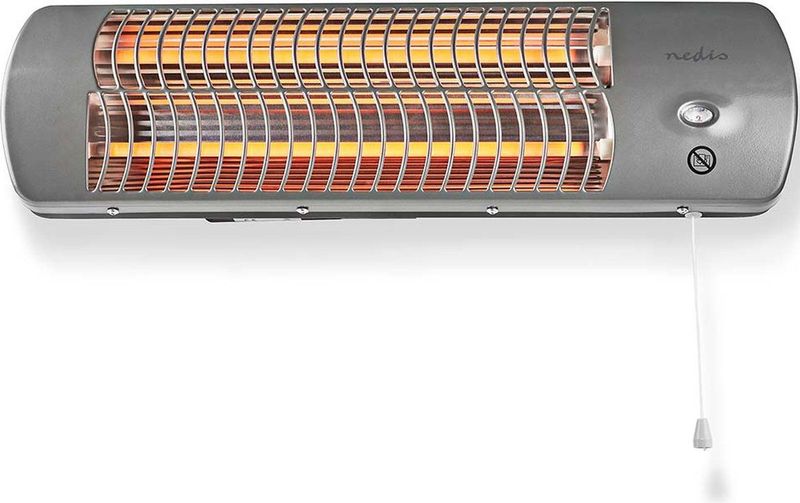 Nedis - HTBA10GY - Badkamer Verwarming - Grijs - 1200 W - Instelbare Thermostaat