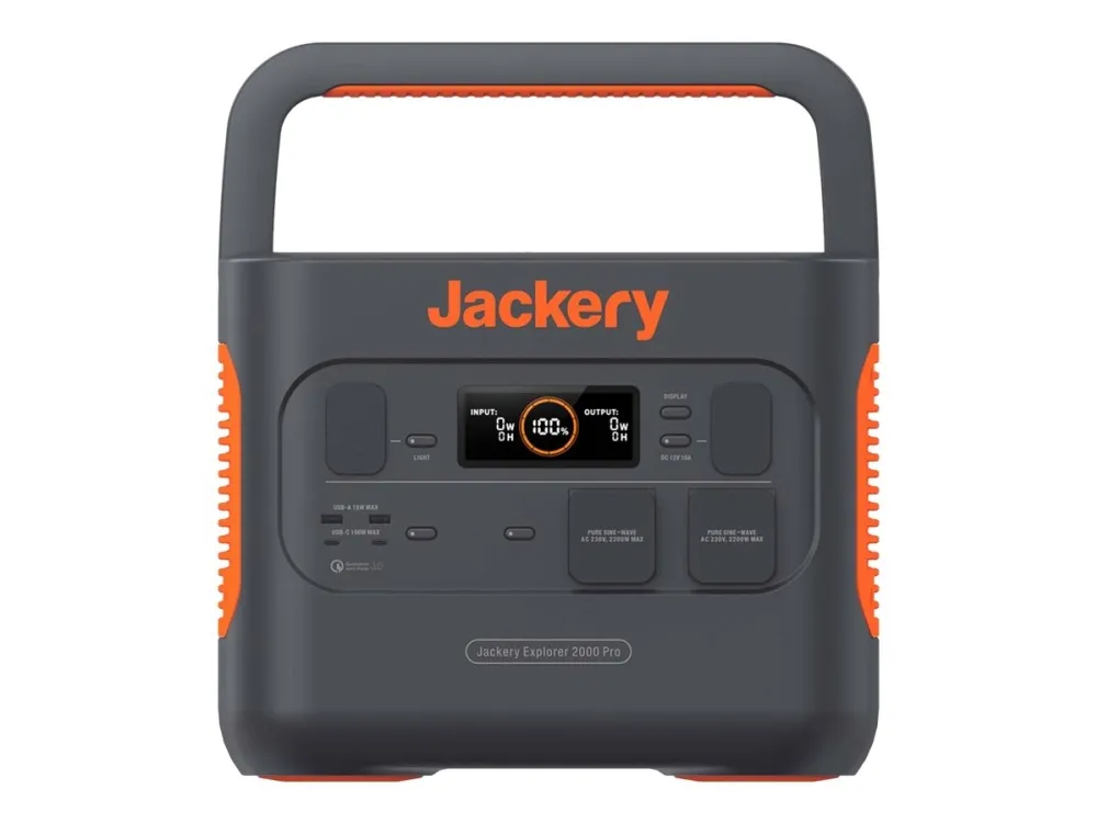 Jackery Explorer 2000 Pro - Transportabel strømstation - 2200 Watt - Litiumion - 50 Ah - 2.16 Wh - output-stikforbindelser: 8