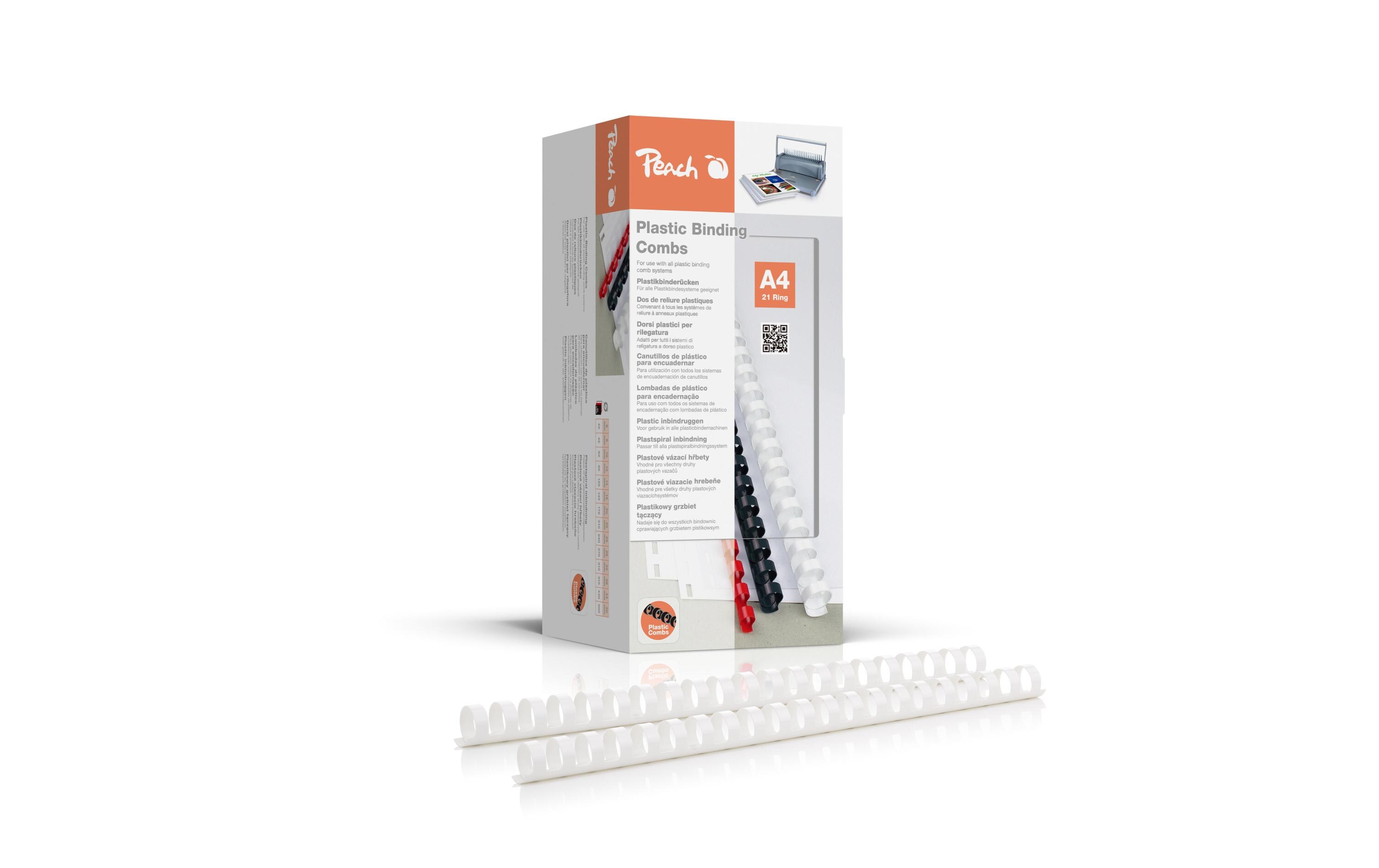 Binderücken 16 mm Weiss, 100 StückBinderücken geeignet für alle Plastikbindesysteme