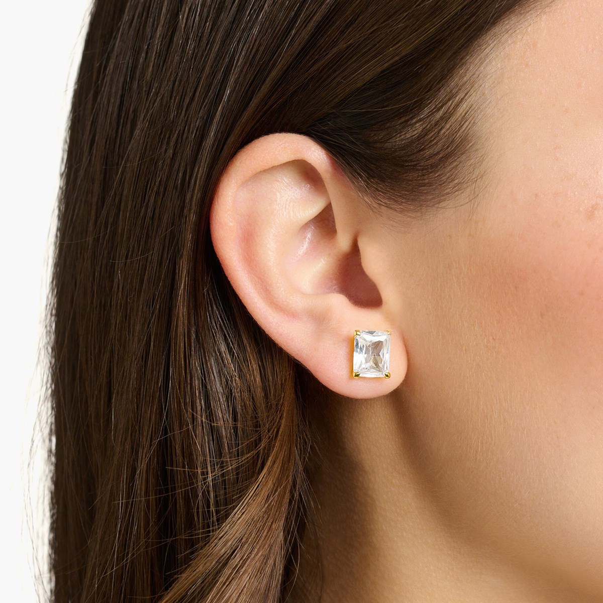 Boucles d'oreilles Thomas Sabo argent doré oxyderectangulaire