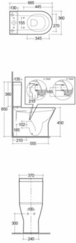 Duoblok VM X-Comfort Verhoogd Rimless - Wit - Inclusief Zitting en Reservoir