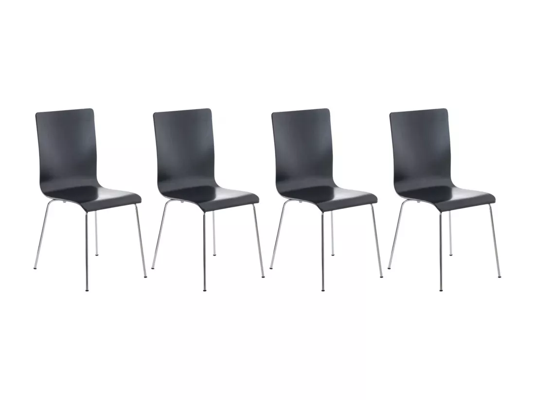 Lot de 4 Chaise de conférence - Bois & Antique - Noir - PEPE