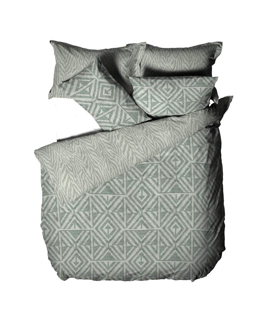 Furn - Parure de lit TANZA GLOBAL (Vert de gris) - UTRV2142