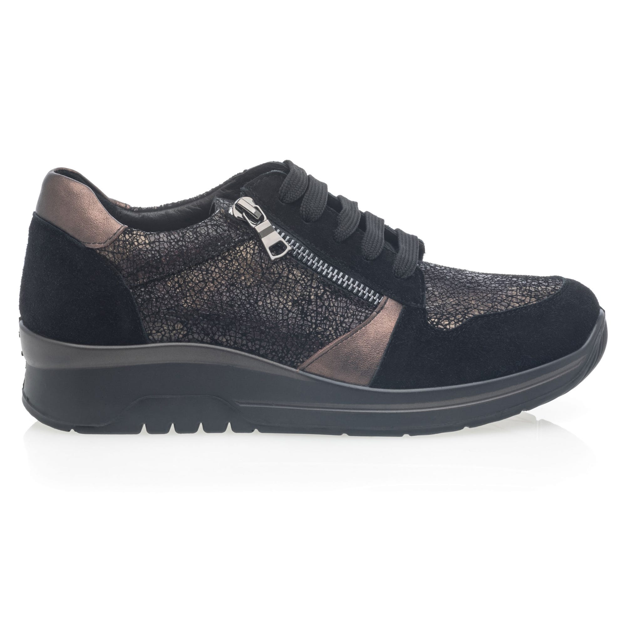 Derbies pieds sensibles Femme en cuir noir