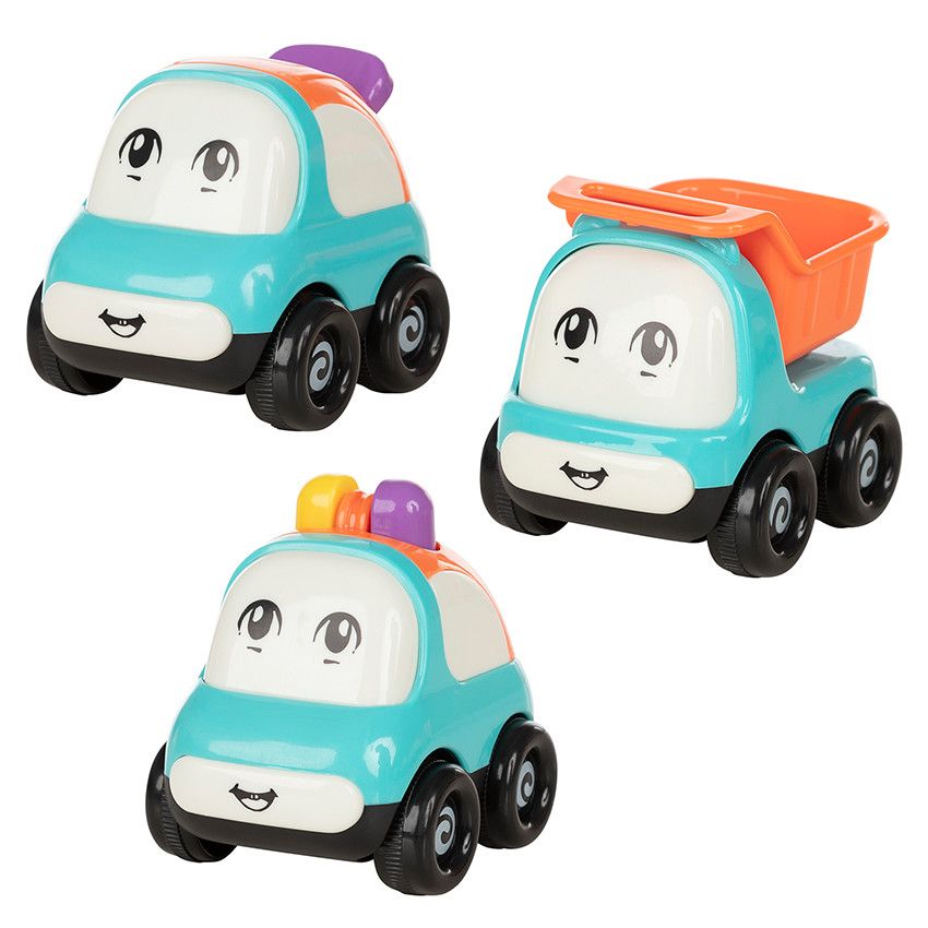 Jouet 1er âge petite voiture Vroumpiz - Bleu - Ecru