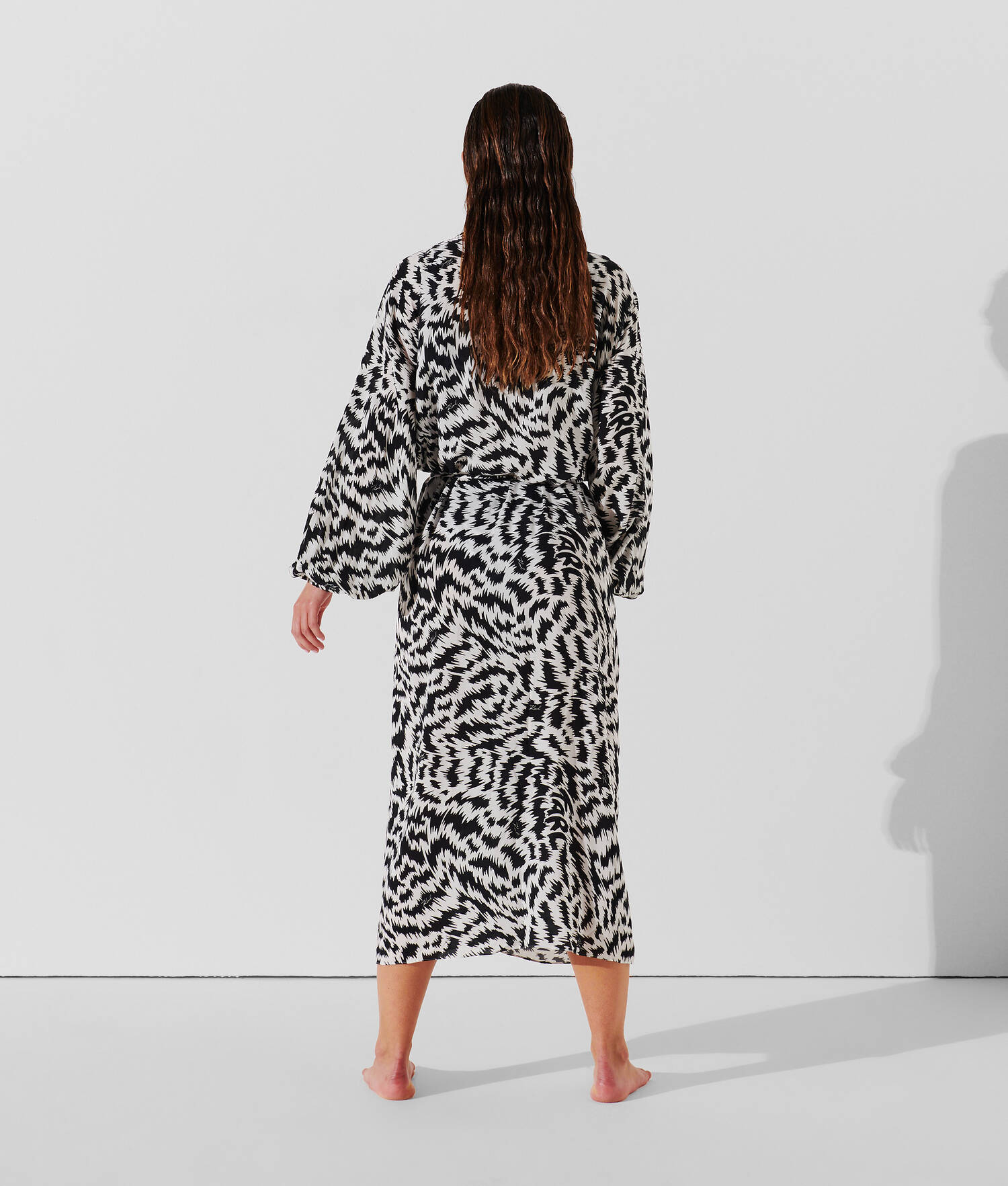 KIMONO DE PLAGE À IMPRIMÉ ANIMALIER