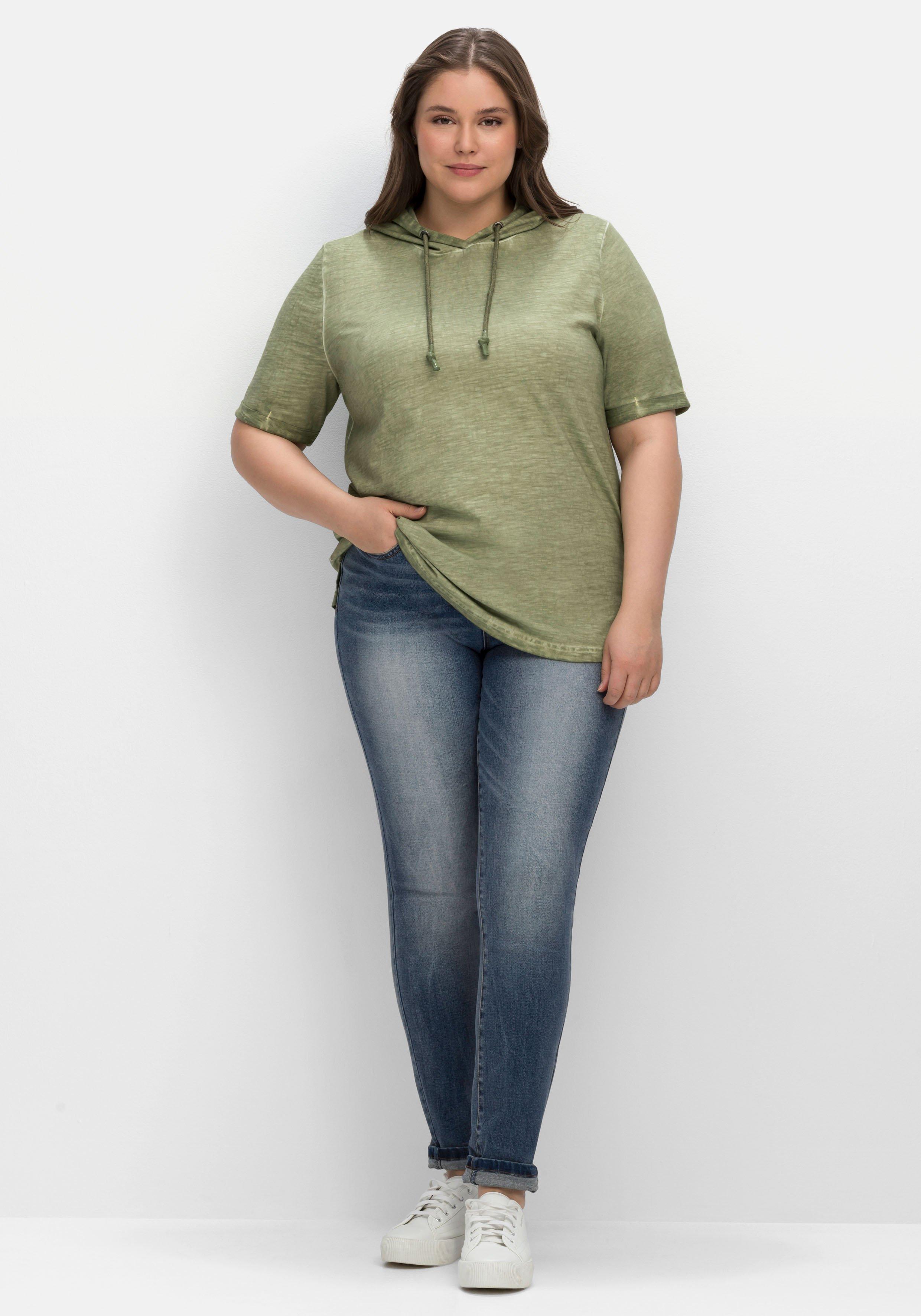 Kapuzenshirt im Used-Look, aus Flammgarn
