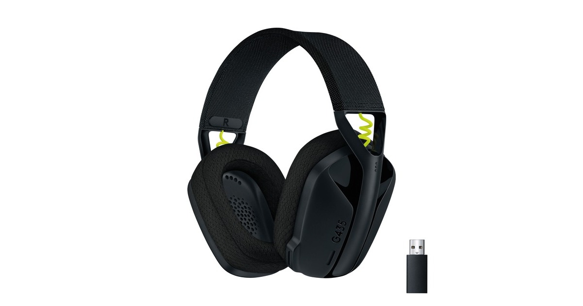 LogitechG435 LIGHTSPEED Wireless over-ear gaming headset  (Zwart, Bluetooth, Pc, PlayStation 4, PlayStation 5)
