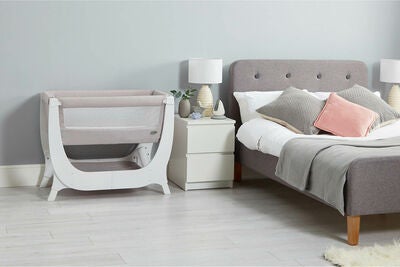 Shnuggle Air Bedside Crib, Stone Grey