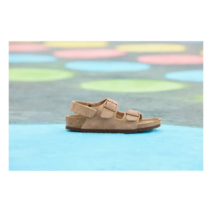 BIRKENSTOCK Sandales Milano HL Scratchs Cuir Suede | Taupe
