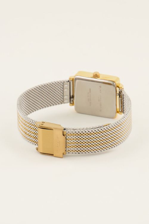 Vierkant horloge met multikleur schakelband