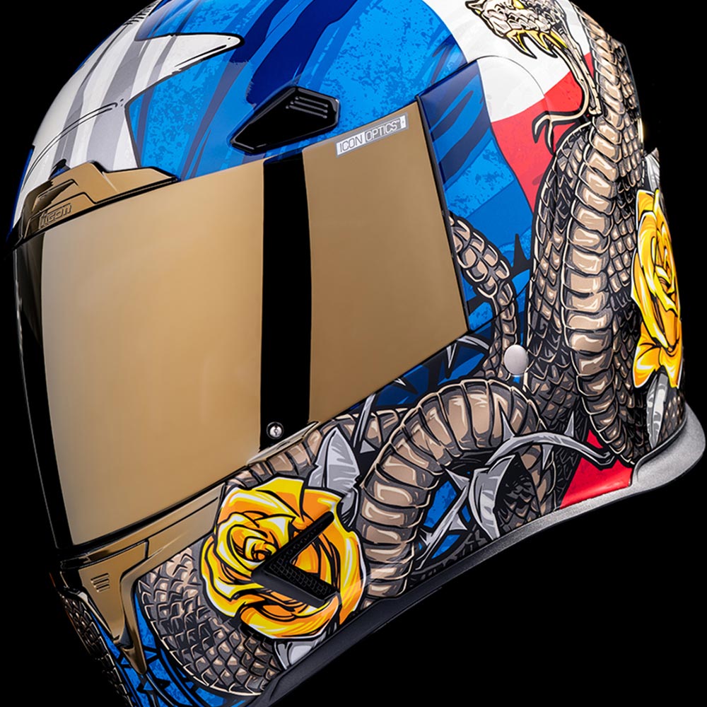 Icon - Casque Airframe Pro Tejas Libre™ Bleu / Beige / Rouge