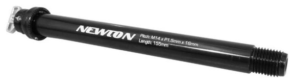 AXE-BLOCAGE DE ROUE VTT TRAVERSANT BOOST AVANT NEWTON AVEC LEVIER FILETAGE 1.5 15X110 NOIR TYPE FOX (LONGUEUR 155mm HORS BUTEE - LONGUEUR FILETAGE 16mm)