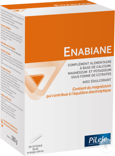 PileJe Enabiane Complément Alimentaire Goût Orange Citron Sticks 28x10g