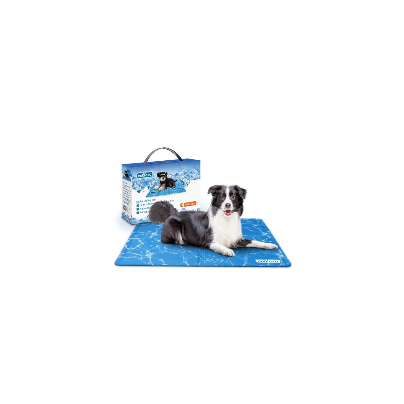nobleza Kühlmatte für Hunde Wasser Print M