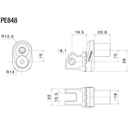 Adaptateur repose pied Rizoma Pilote - 18 mm - Excentrique - Noir
