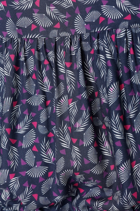 Hemdblusenkleid, Midilänge, Alloverdruck, Knopfleiste, 3/4-Ärmel