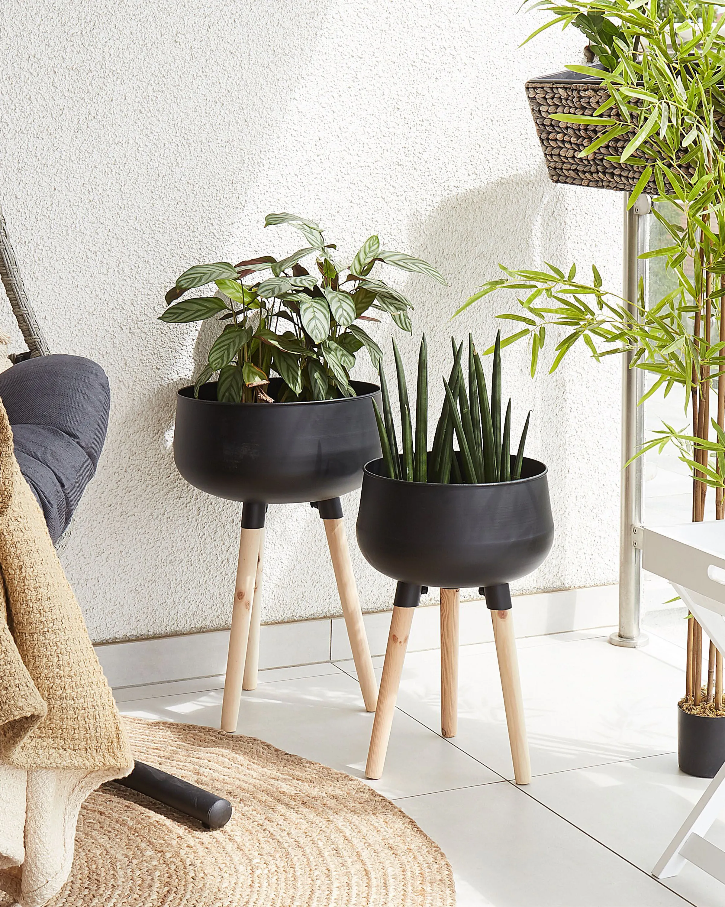 Verhoogde bloempot AGROS Metaal 35 cm Zwart