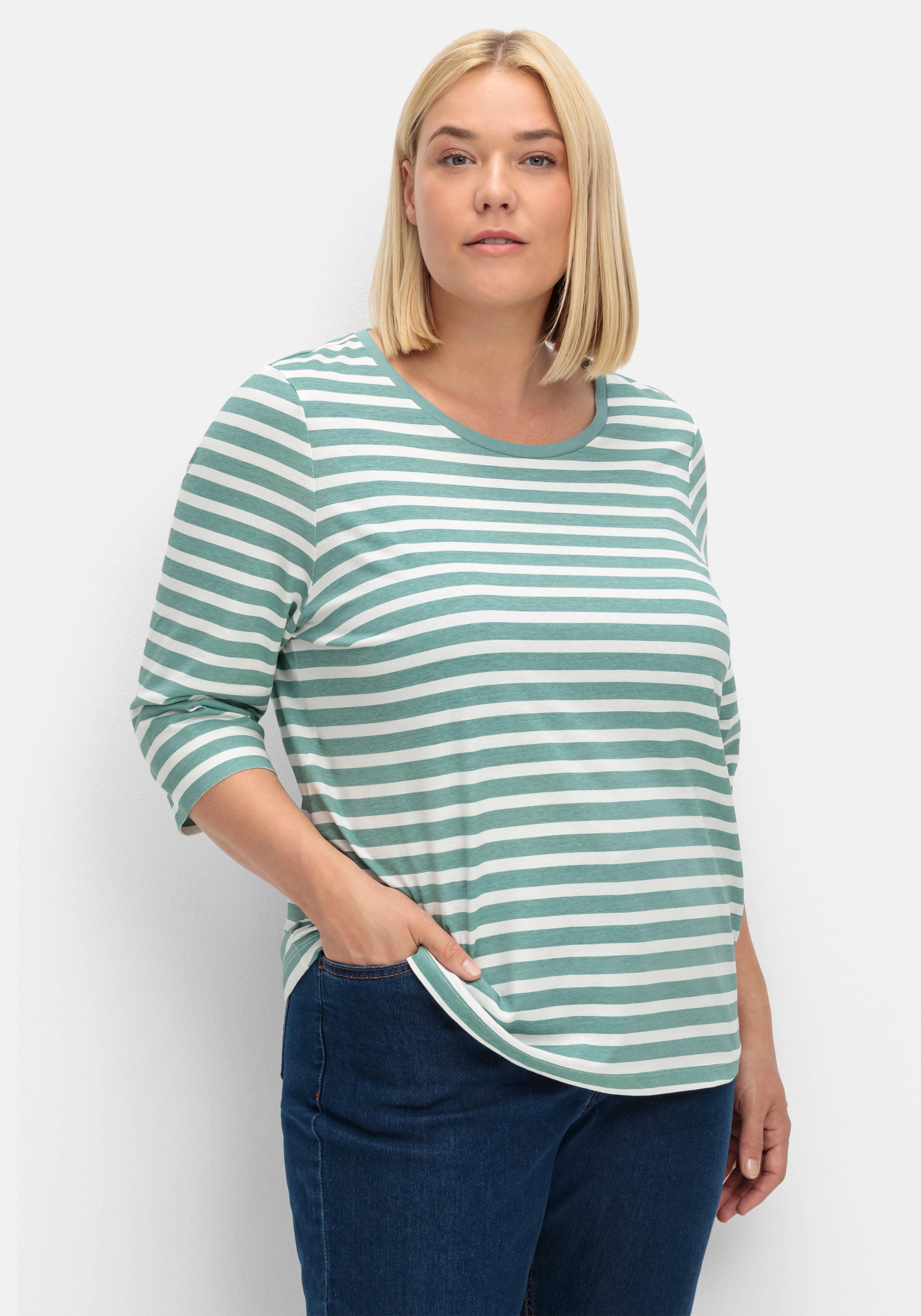 Ringelshirt mit 3/4-Arm, aus reiner Baumwolle