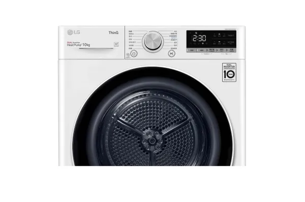 LG RH10V9AV4W, Fritstående, Front-læsning, Varmepumpe, Hvid, Dreje, Berøring, Luxury white