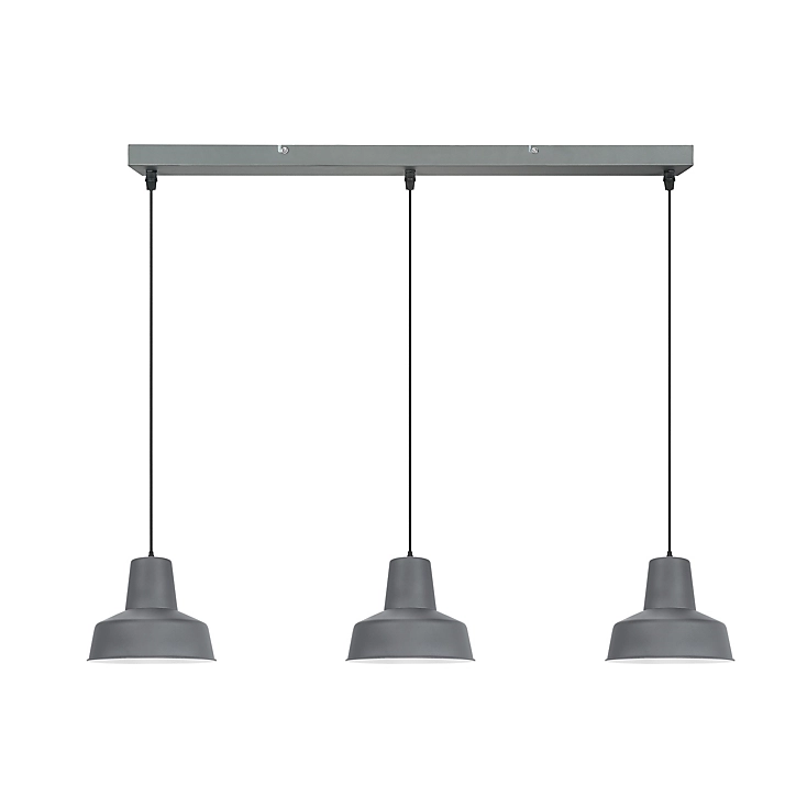 Suspension Orous 3 lumières E27 45W ⌀24,5xL.93,5xH.110cm gris foncé GoodHome