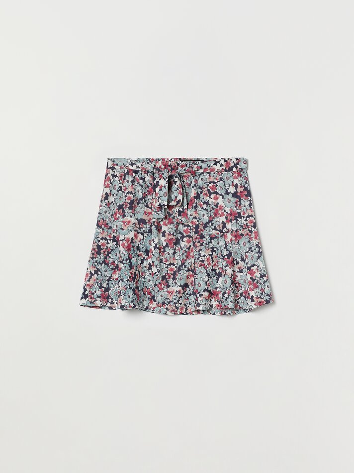 Saia curta estampada - Fúcsia