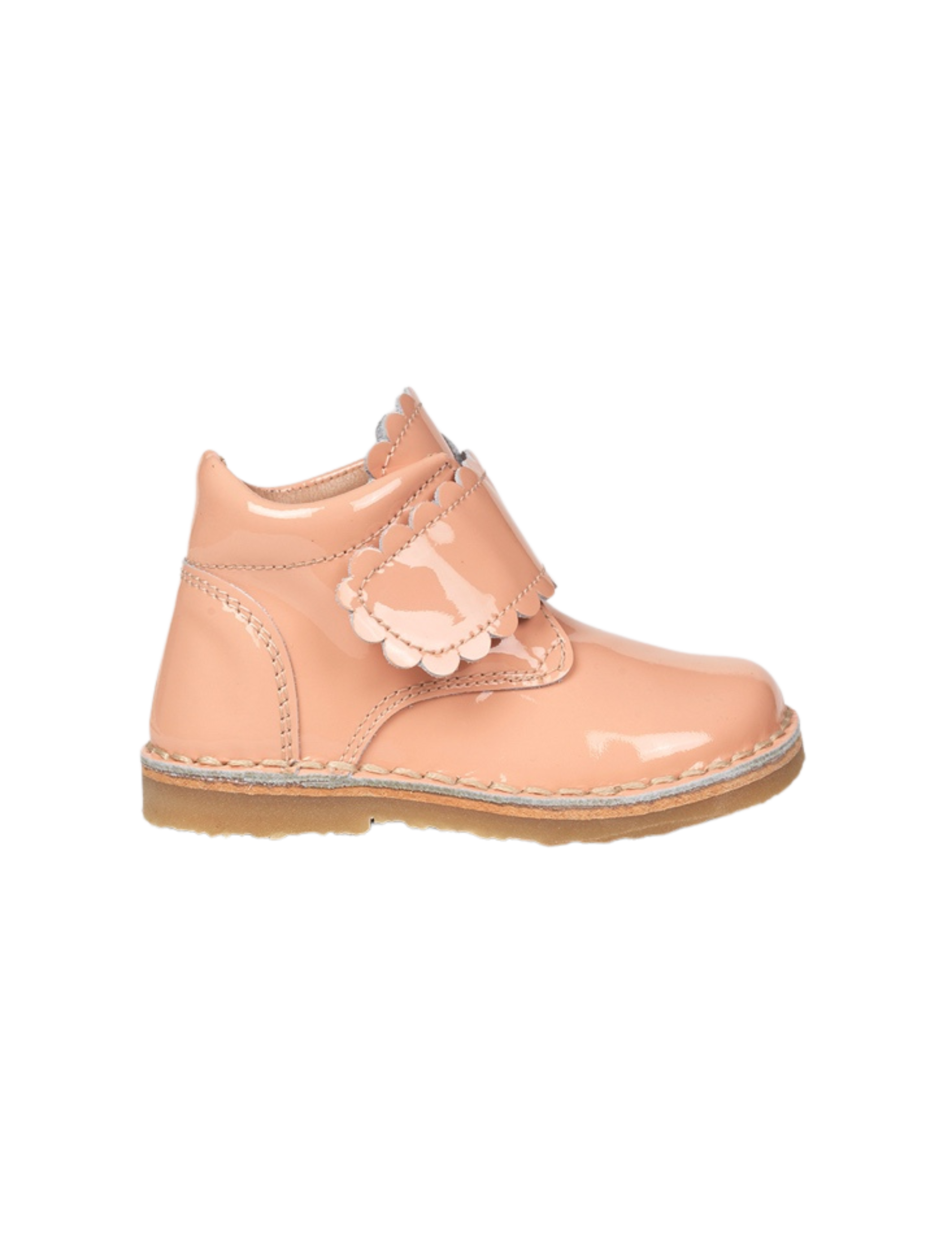 Scallop Velcro Boot - Blush