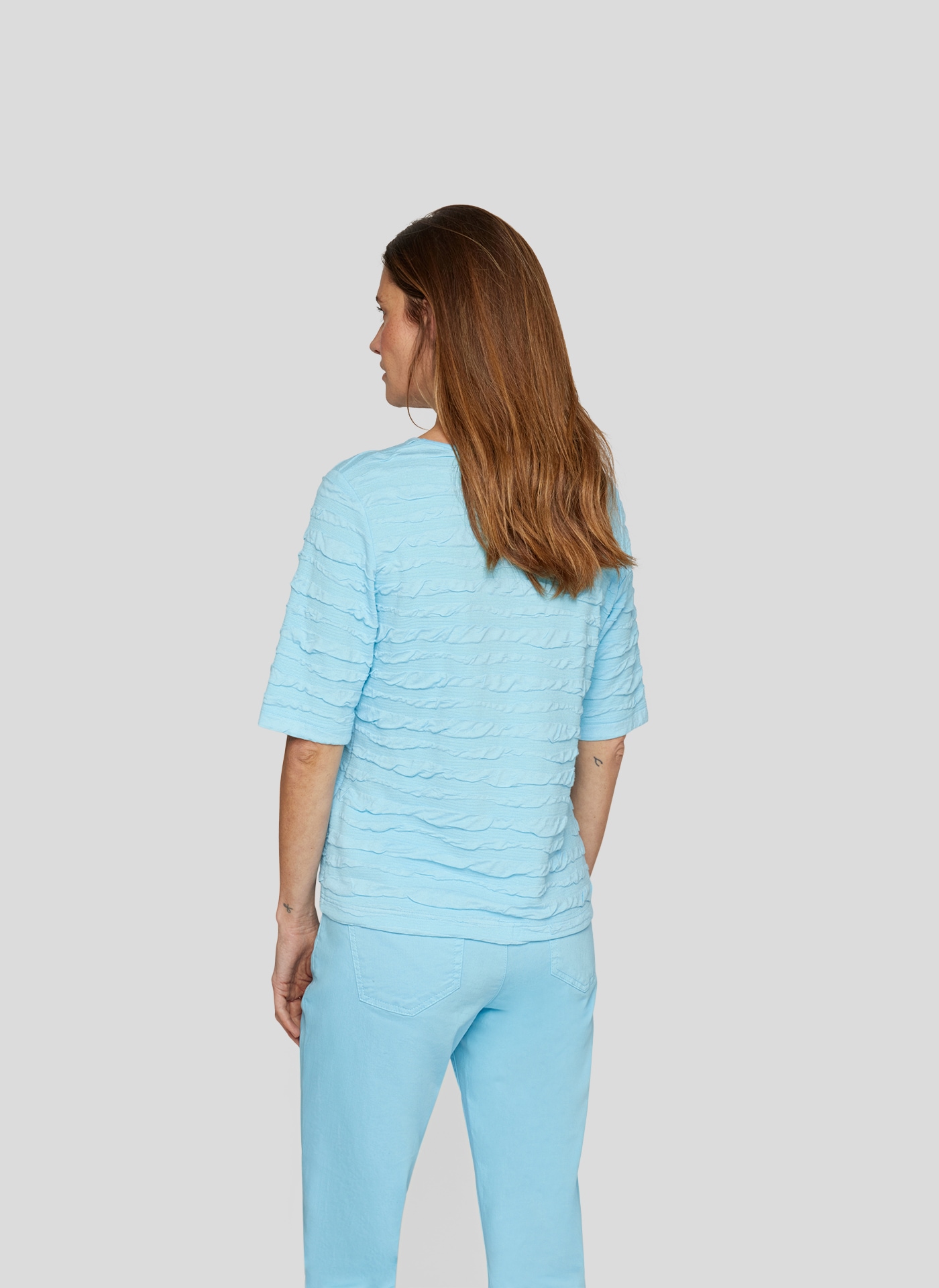Rabe Rundhalsshirt , im Crincle-Look