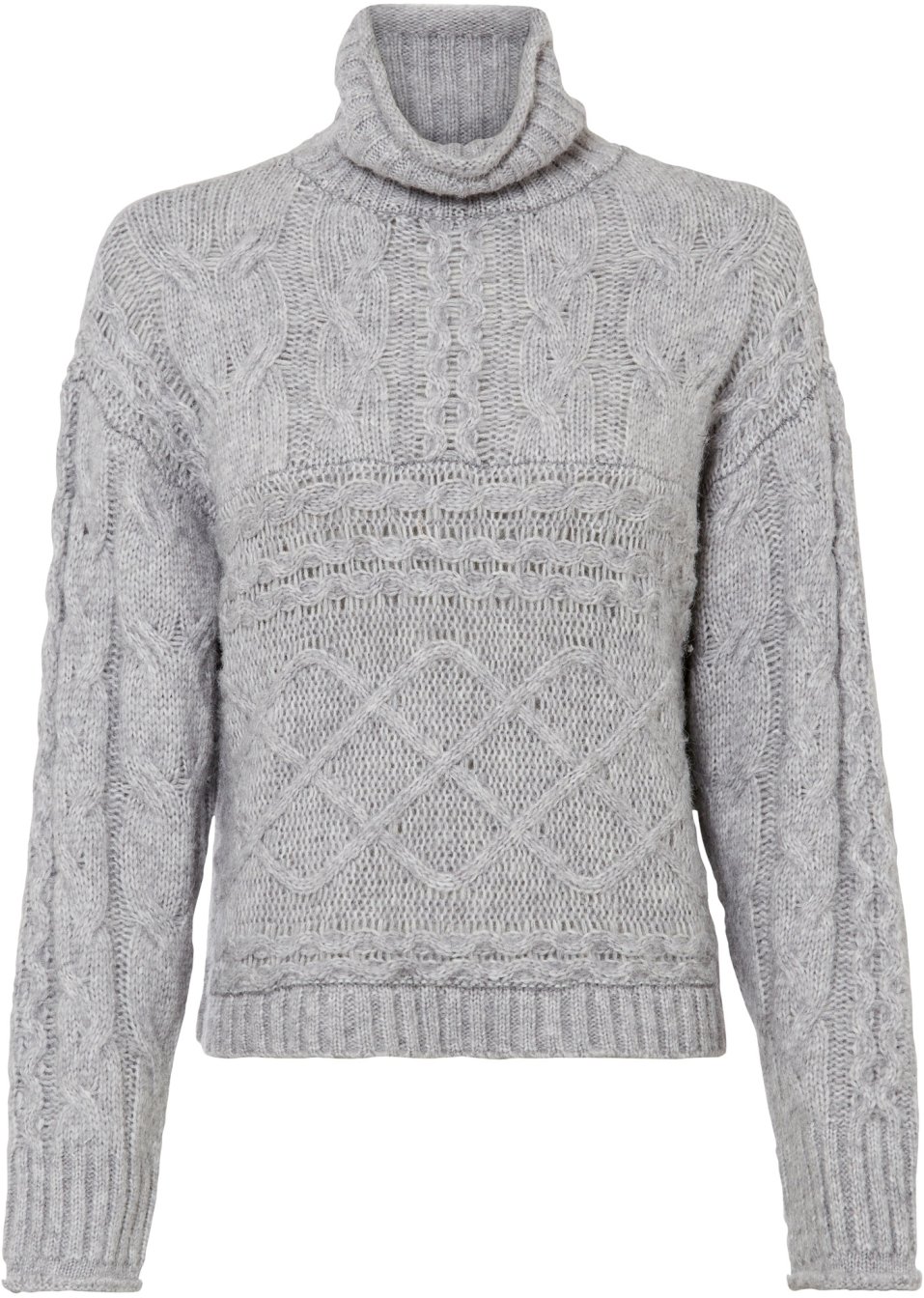 Pull en maille à torsades