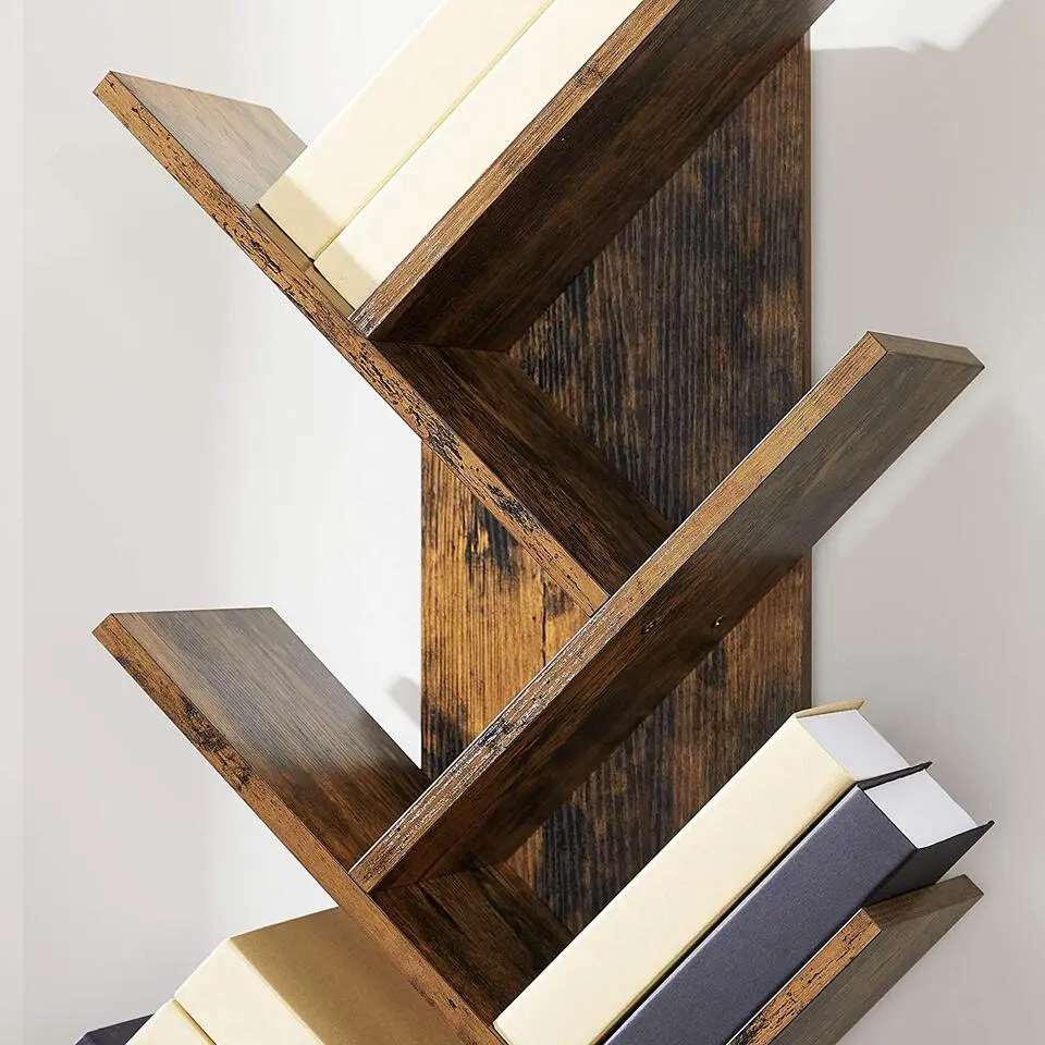 Industriële Boekenkast - Vintage - 8 Planken - Hout - Bruin