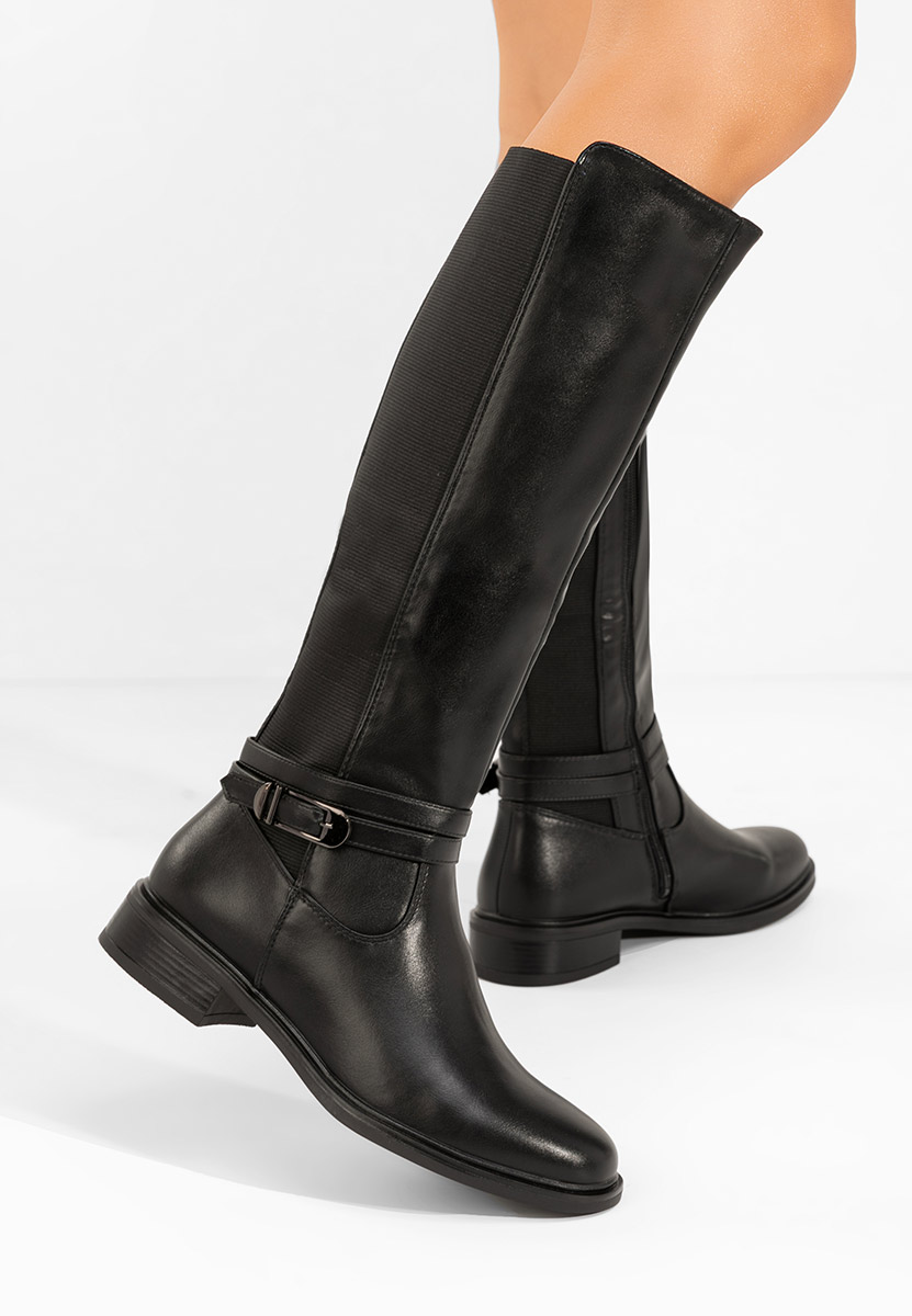 Bottes à petit talon noires Raquell