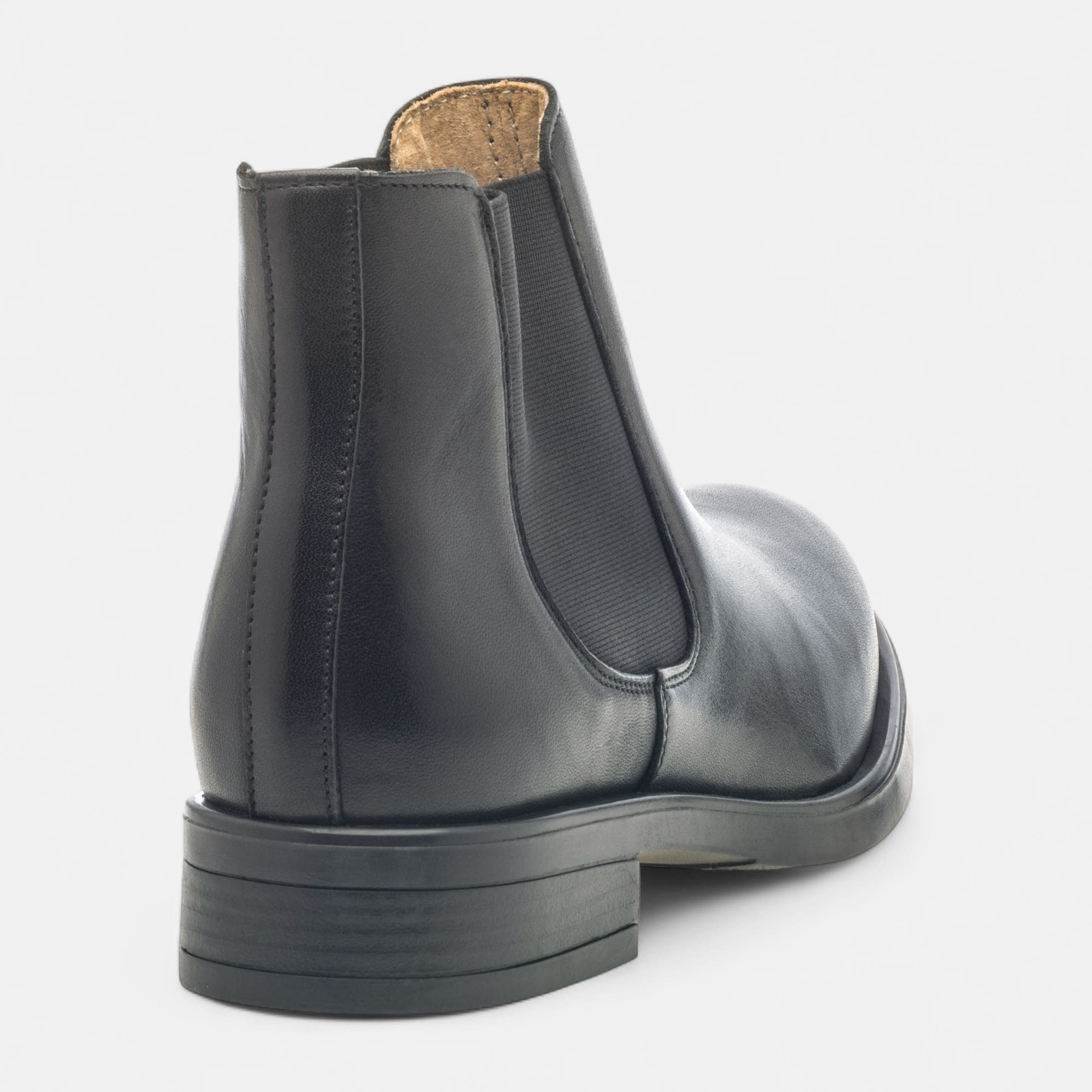 Boots chelsea Femme en cuir noir