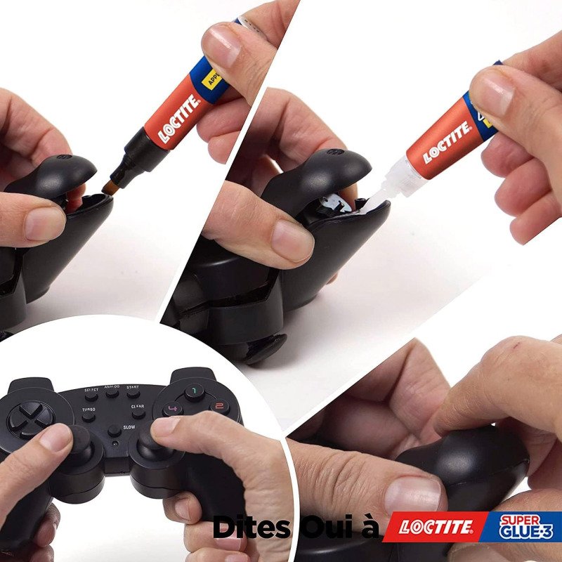 Colle pour plastiques Super glue3  Loctite - Tube de 2 g + 4 ml