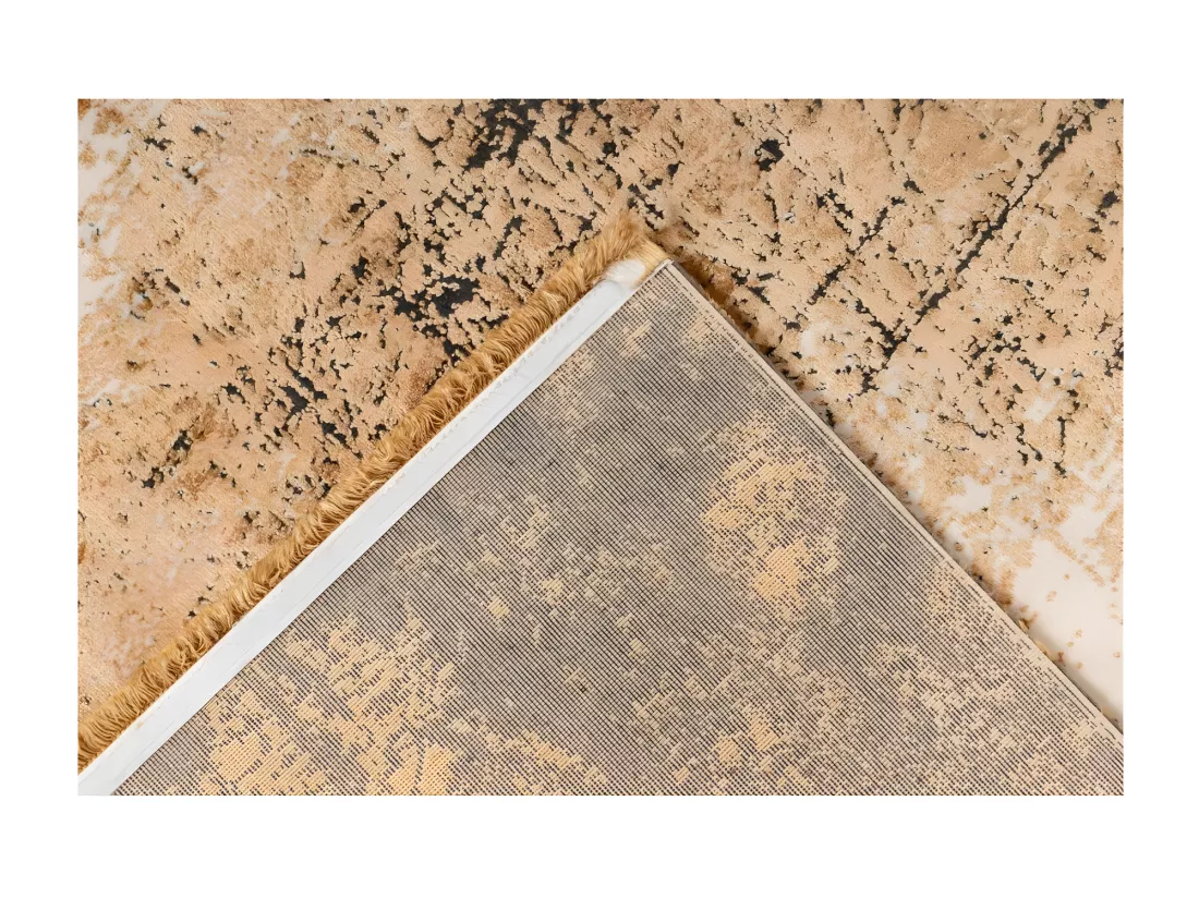 Tapis Pierre Cardin 170x120cm, design E409E coloris doré - Confort et élégance pour votre intérieur