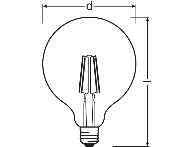 OSRAM Lampe Vintage 1906 Globe, 7W, E27 Warmweiss LED-Lampe, Vintage-Edition