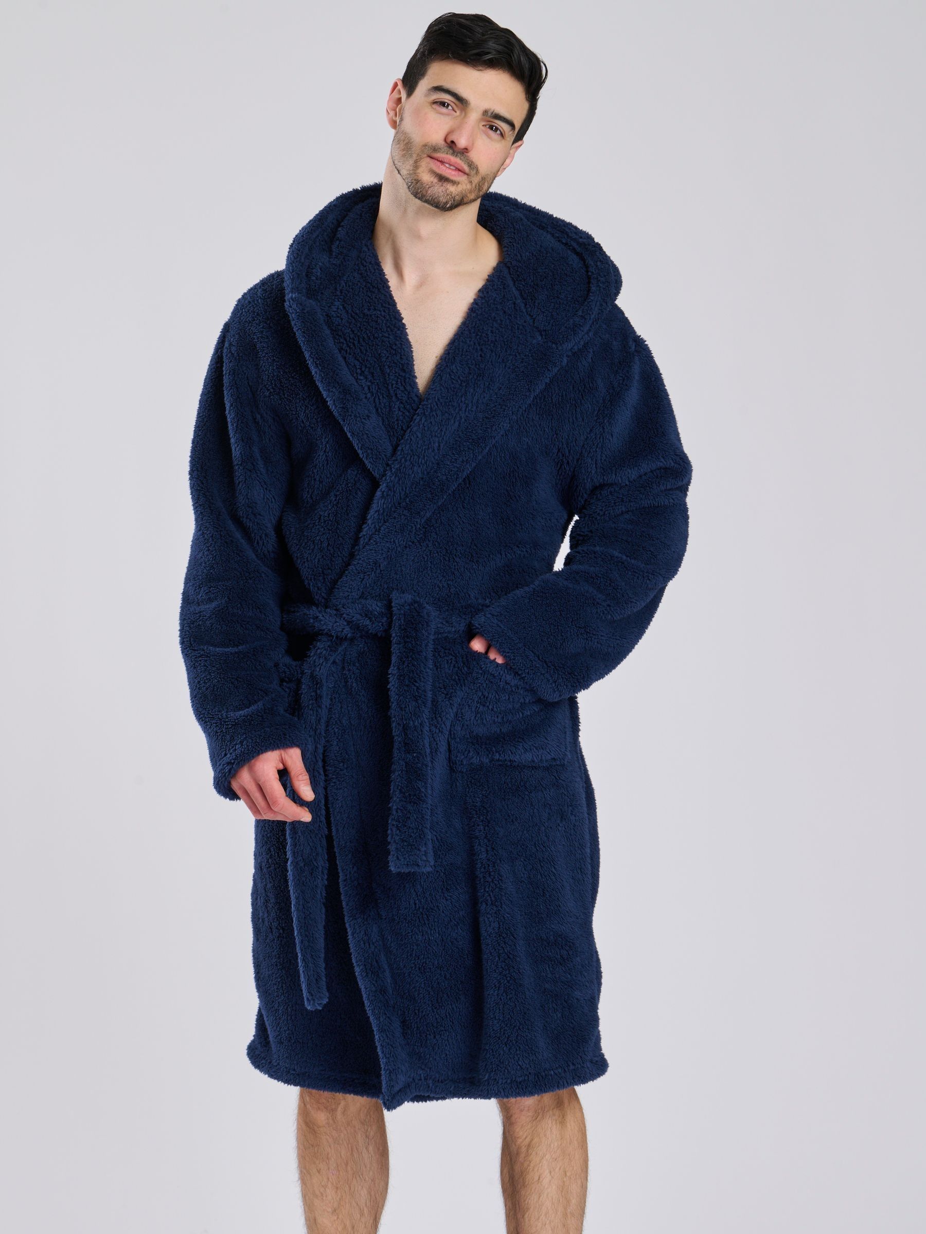 Blauw - Loungeable Sherpa kamerjas met capuchon