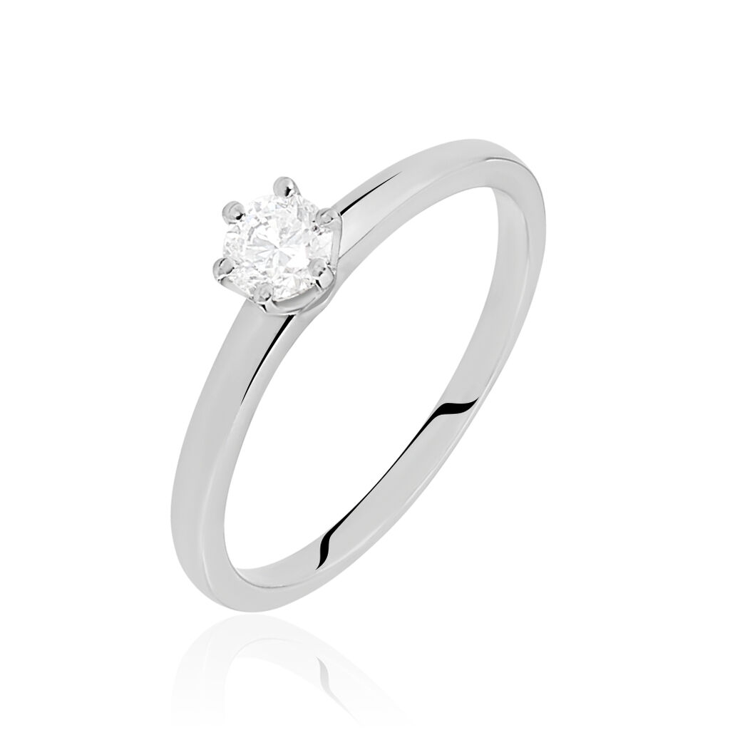 Bague Solitaire Natalia Or Blanc Diamant