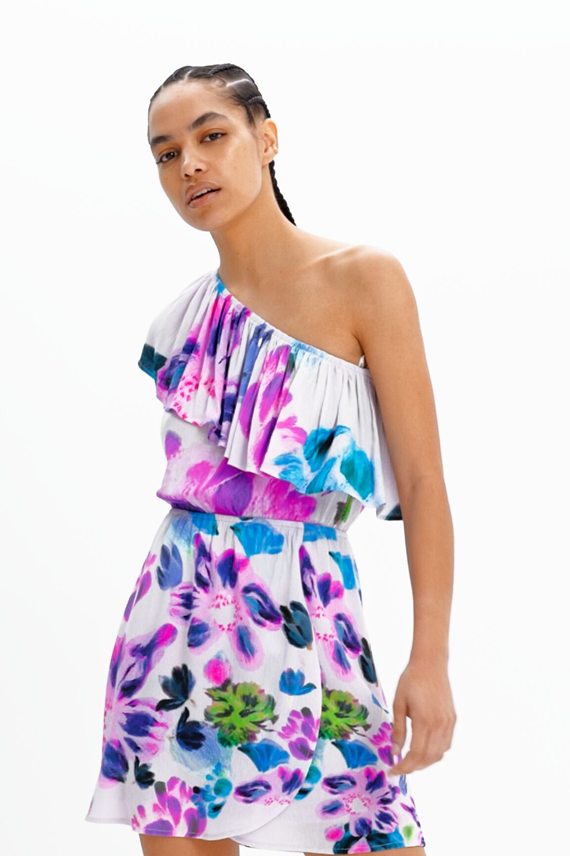 Robe courte asymétrique M. Christian Lacroix