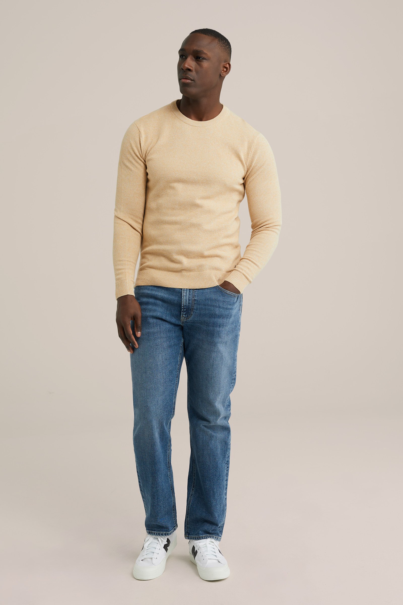 trui met structuur WE Fashion Ecru