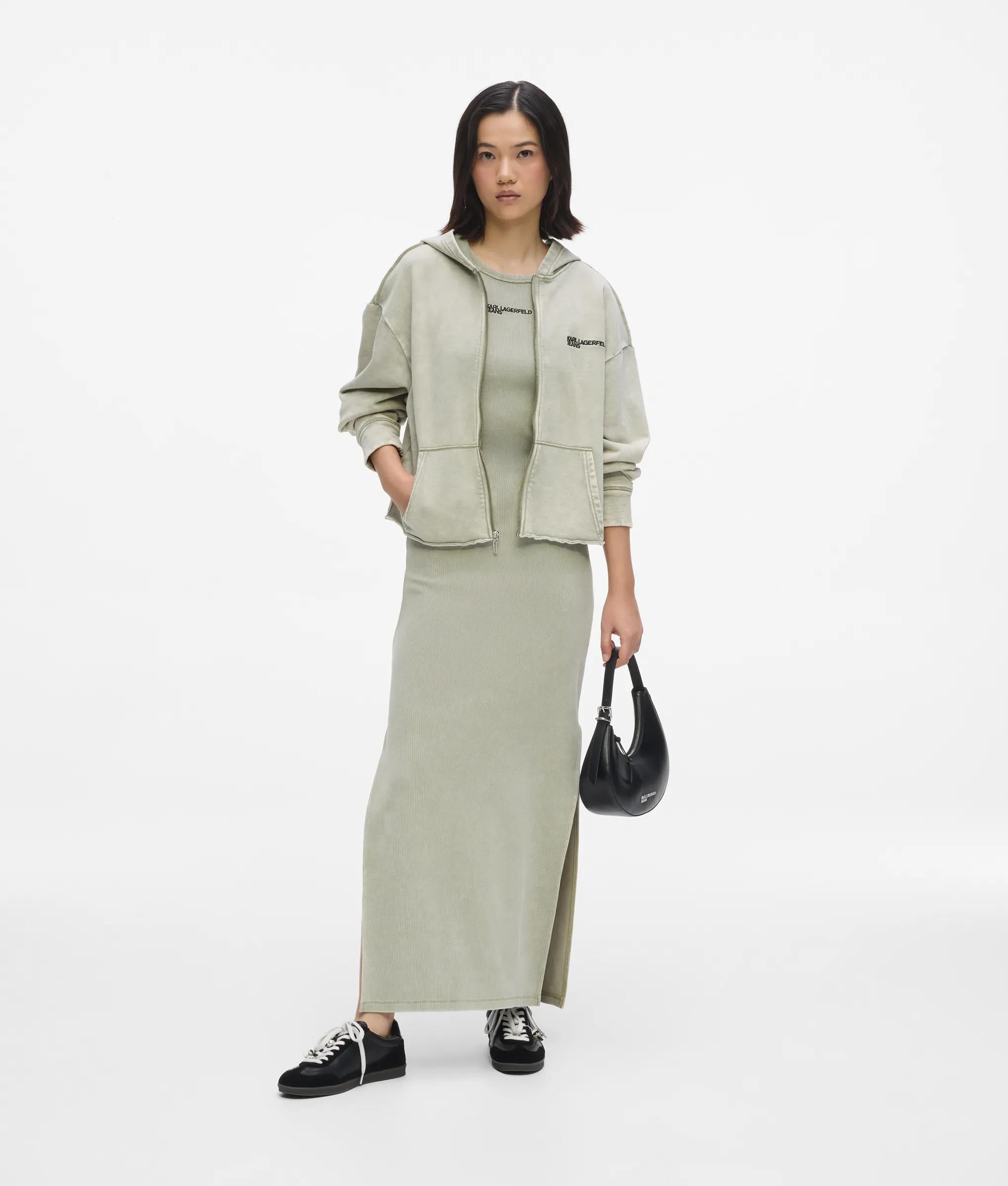 Verwassen hoodie met ritssluiting