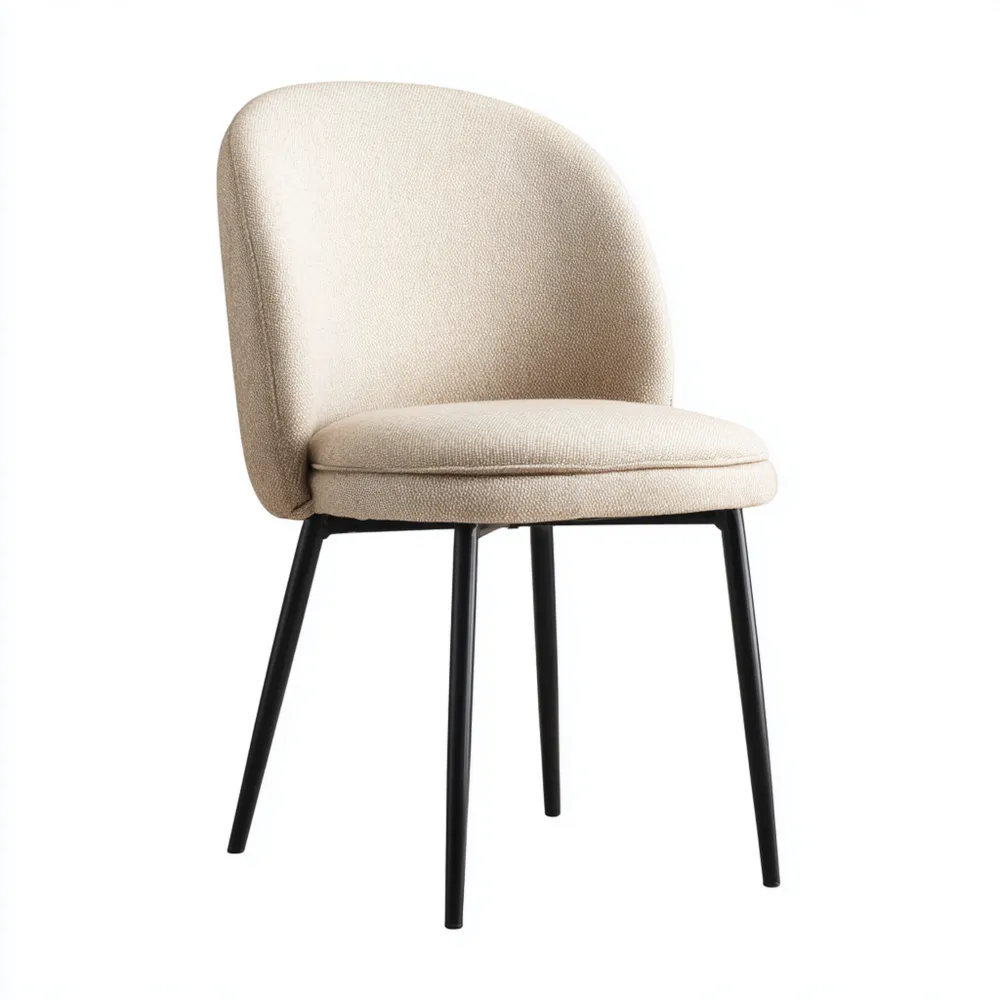Esszimmerstuhl 50x42x85 cm Stoffpolsterung Beige - Modernes Design