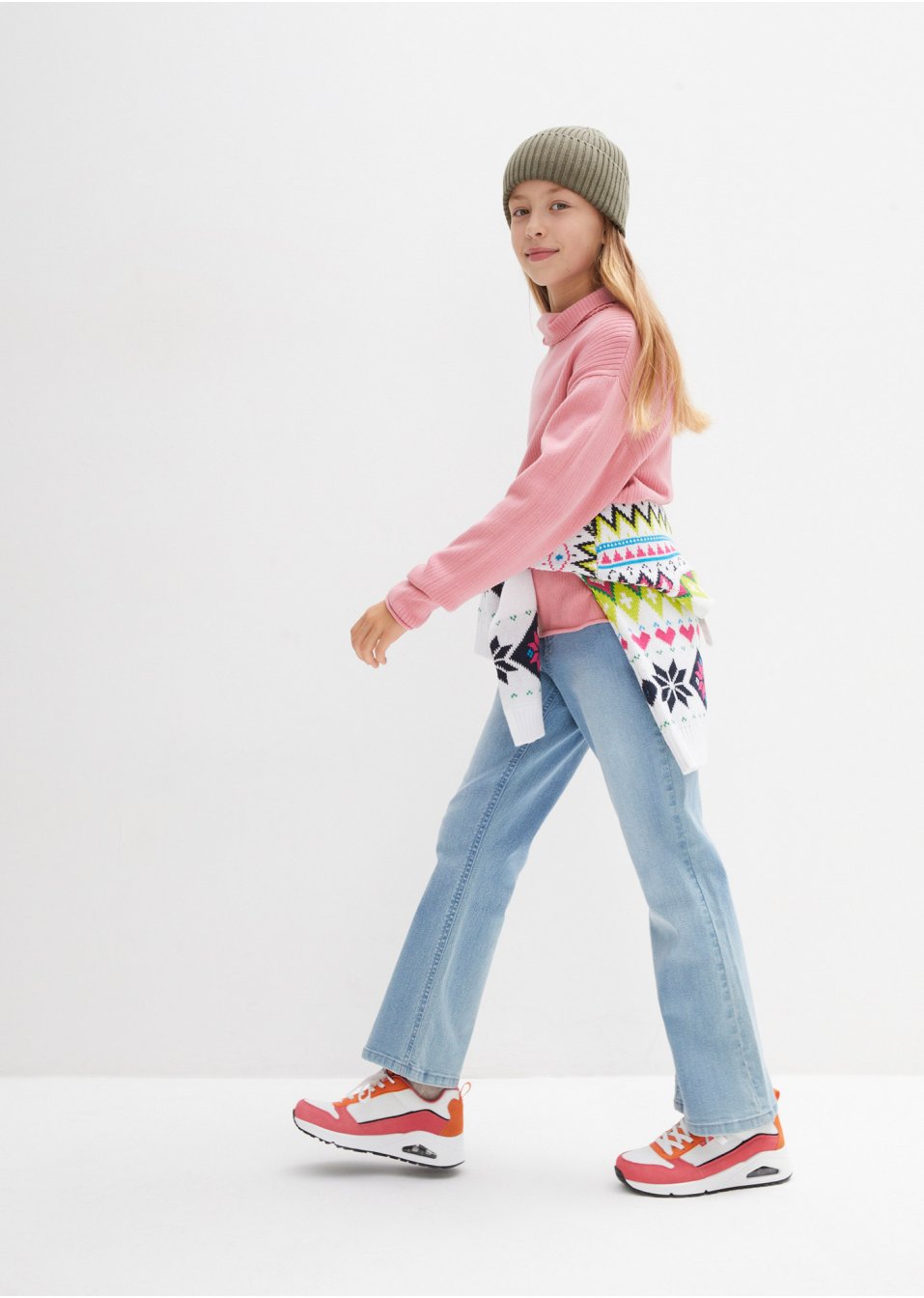 Pull col roulé fille
