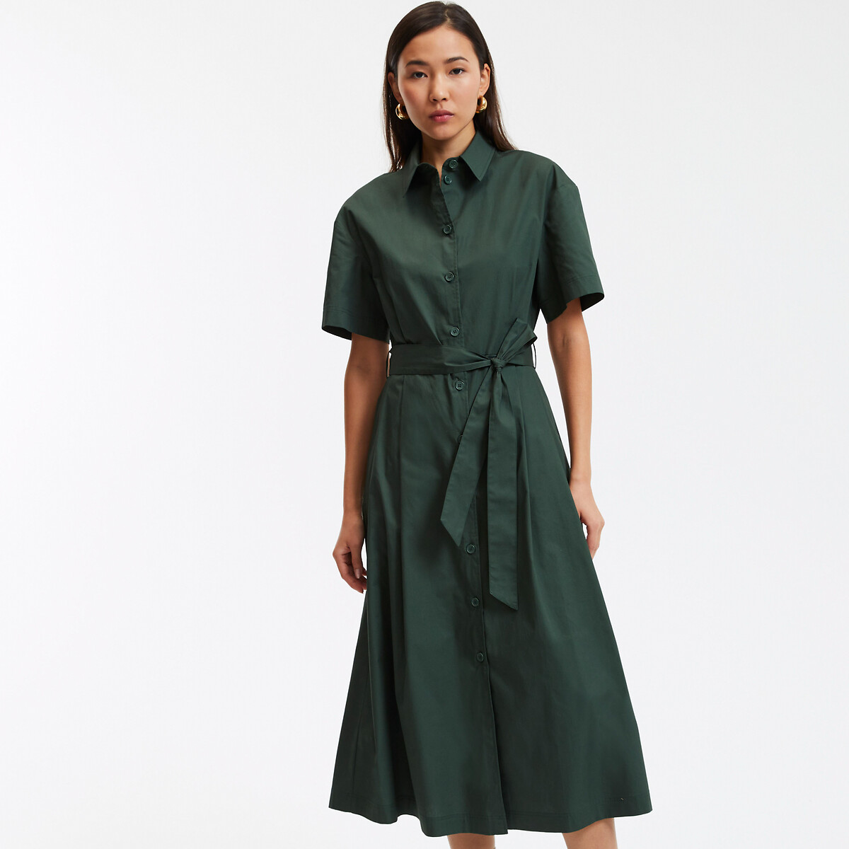 COLEÇÕES LA REDOUTE<br>Lang hemdjurk, strikceintuur