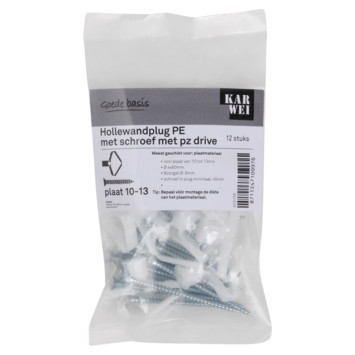 KARWEI Gips holle 10-13mm   uni 4x60mm 12ST
