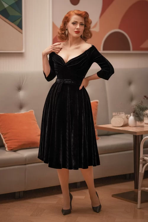 Glamour Bunny Marilyn swing jurk in zwart